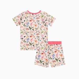 Pijama Miozing con Estampado Floral Vintage para Niña de 2-3 Años, Ropa de Secado Rápido, Mezcla de Bambú y Spandex, Logotipo Personalizado - Product Image 2