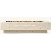 Foyer extérieur de gaz naturel et de propane de table rectangulaire extérieure de feu de table de nouveau style pour l'hôtel à la maison