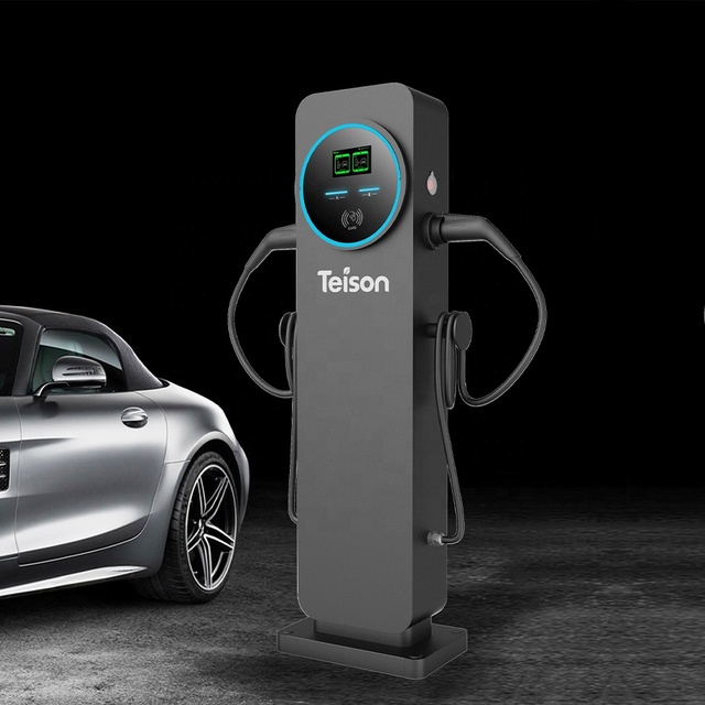 Teison 2*22kw Public Double-Plug Commercial Ac Ev Fast Charger Dual Plug EV Car Charger Station