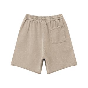 2025 High Street Men's 330GSM 100% Cotton Acid Wash <strong>Shorts</strong> Straight-Leg Distressed Breathable Knitted <strong>Shorts</strong> with Drawstring - Product Image 5