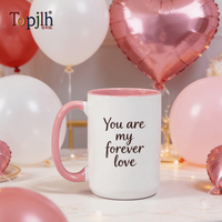 Mug en céramique 15 oz à sublimation, bicolore, pour la maison, le bureau, le café, l'heure du thé, cadeau, logo personnalisé, vente en gros Topjlh