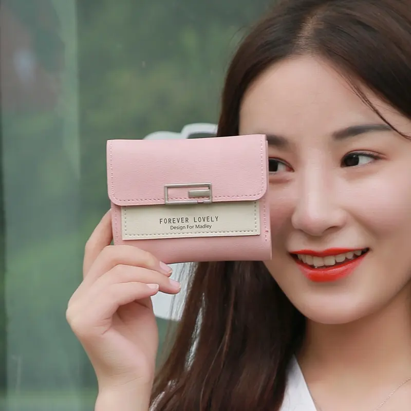2020 Korean Style New Mini Cute Fashion Women Small Wallet Money Clip Good Price Short Women Purse Wallet