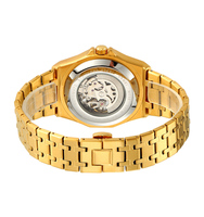 Montre squelette de luxe pour homme SKMEI M036, acier inoxydable, automatique, étanche, logo personnalisable, mouvement squelette SKMEI M036