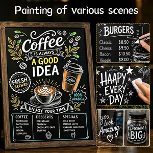 Lot de marqueurs à <span class=keywords><strong>craie</strong></span> liquide blanche OEM effaçables à l'eau pour étiquettes de vitrine, tableaux de menu de café - Product Image 4