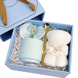 Set de Regalo de Boda al por Mayor: Taza de Cerámica, Cuchara, Toalla, Oso y Caja de Lujo para Recuerdo de Damas de Honor e Invitados, Set de Regalo Personalizado de Agradecimiento - Product Image 1