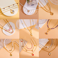 Abordable Strass Perle Rubis Croix Pendentif Chaîne en Argent Collier Hypoallergénique Pas Cher Collier Garçons Collier
