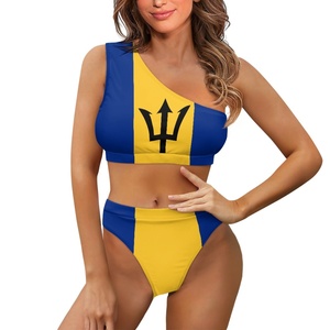 Venta caliente personalizado de las mujeres de un hombro de gran tamaño Sexy traje de baño Ropa de playa República <span class=keywords><strong>Dominicana</strong></span> Imprimir Loose Fit Bikinis Ropa de playa - Product Image 1