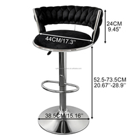 Chaises de bar pivotantes de luxe en velours, tabourets de bar pour cuisine, restaurant, banquet