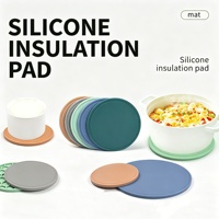 Sous-verres en silicone écologiques antidérapants, lavables, imperméables et résistants à la chaleur, à motif uni, pour la cuisine moderne à domicile (vente en gros)