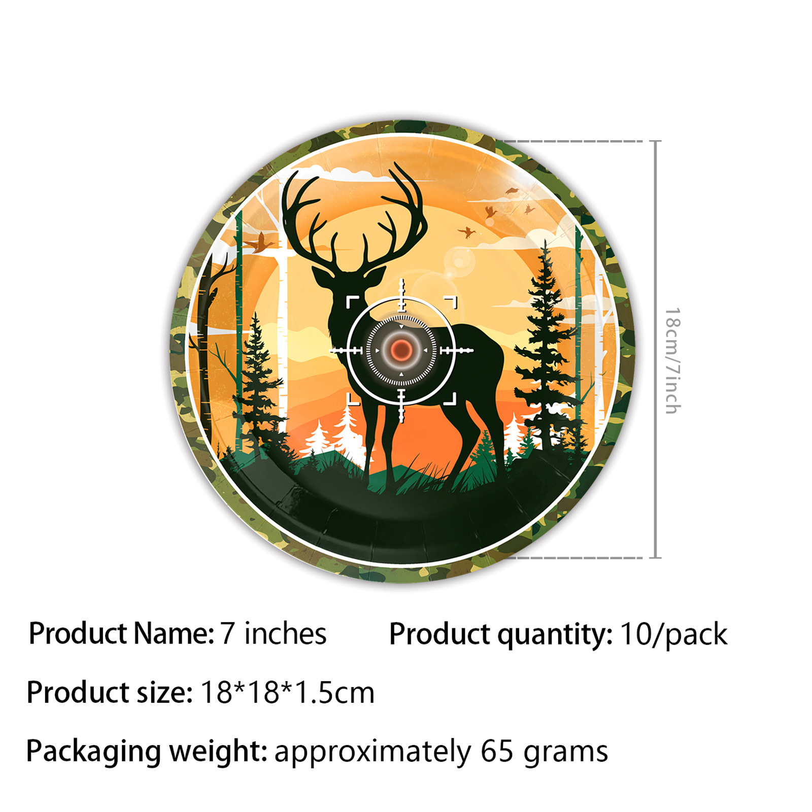 Plato de 7 pulgadas * 10 unidades