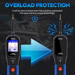USA Stock VDIAGTOOL V200 Automotive Probe Tester <span class=keywords><strong>9V</strong></span>-30V 12V 24V Spannings-/<span class=keywords><strong>Diode</strong></span>-/Weerstands-/Relais-/Zekeringtest met 40FT kabel - Product Image 5