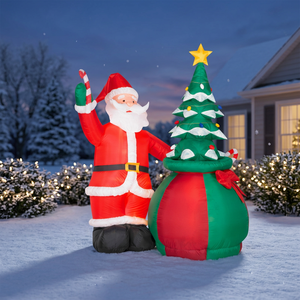 Diseño Convencional, Inflable de PVC Personalizado de Santa Claus, Soluciones Personalizadas, Decoraciones Navideñas Inflables para Exteriores con Nieve - Product Image 1