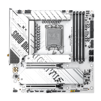 Carte mère JGINYUE B760EM Snow Dream WIFI-W blanche, LGA1700, DDR4 4000 MHz, 14+1+1 Phase DrMOS, 3x M.2 NVMe PCIe 5.0 WiFi, M-ATX PC