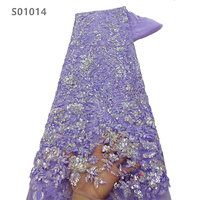 Tissu en dentelle de luxe blanc à sequins CHOCOO, idéal pour la mode africaine, broderie florale multicolore pour femmes