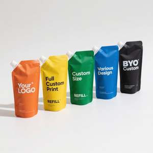 Pochette de bec d'emballage de crème d'eau liquide désinfectante de recharge réutilisable à impression personnalisée - Product Image 5