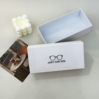 Caja de embalaje exterior para gafas, estuche para gafas de sol con tapa y base, caja blanca con tapa tipo cielo y tierra, reforzada, resistente a la presión, personalizada