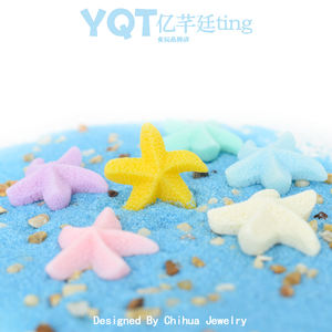 Cabochon en résine à dos plat, motif étoile de mer colorée style océan, pour la création de boucles d'oreilles DIY, accessoires pour barrettes pour enfants et décoration de coques de téléphone - Product Image 2