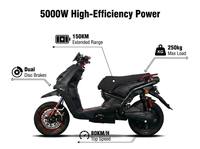 Moto de course électrique haute puissance 5000W TTX5, vitesse maximale 80 km/h, charge maximale 250 kg, autonomie 150 km, batterie lithium 72V