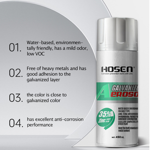 Peinture en aérosol de réparation de bâtiments en acier respectueux de l'environnement à base d'eau 35% Zinc froid HOSEN - Product Image 3