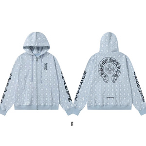 <span class=keywords><strong>Felpa</strong></span> <span class=keywords><strong>con</strong></span> cappuccio casual Chrome Hearts 2024 <span class=keywords><strong>con</strong></span> <span class=keywords><strong>cerniera</strong></span>, 100% cotone, stampa digitale a tinta unita, vestibilità ampia per la stagione invernale - Product Image 3