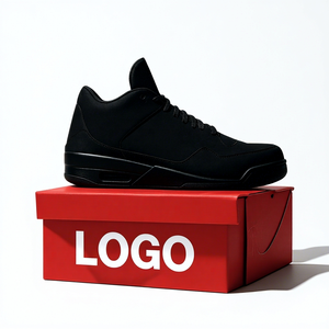 Vente en gros de baskets décontractées personnalisées avec logo, baskets de style basket-ball pour hommes et femmes, chaussures de rue de qualité supérieure, 4 Retro Black Cat FV5029-010 - Product Image 1