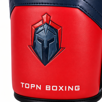 Gants de boxe personnalisés TOPN avec logo, pour adultes et jeunes, équipement d'entraînement de kickboxing et de Sanda, en cuir microfibre, fermeture réglable avec boucle de poignet