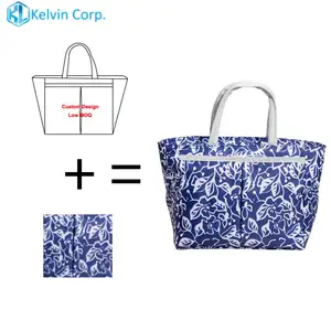 Высококачественная голубая и белая легкая сумка для обеда с цветочным принтом для взрослых, сумка для обеда для женщин, сумки для обеда для взрослых