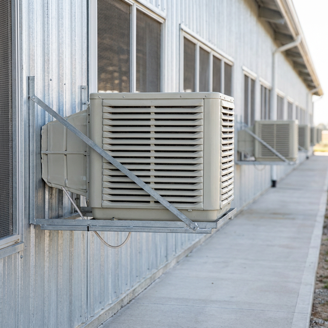 Energy Saving Side Discharge Wall Mounted Evaporative Air Cooler with Custom Duct for Livestock Farm Industrial Park Warehouse