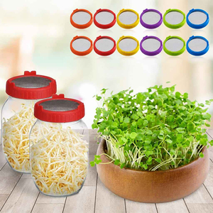 Kit de germination de graines biologiques avec 2 pots Mason de 32 oz, support incliné, plateau de récupération des eaux, et manchons occultants pour la germination des graines - Product Image 5