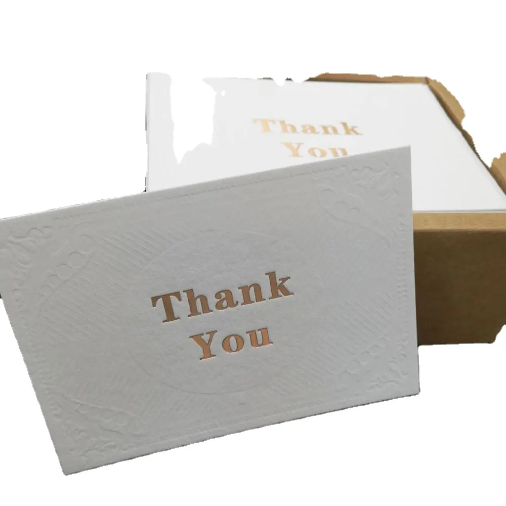 Gold Custom Company LOGO Thank You Cards Printing/ letterpress printing For Thank You Cards