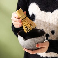 Ensemble de bols à matcha en céramique émaillée verte, fouet en bambou, tamis, outils traditionnels japonais pour le thé, tasses et mugs à matcha, best-seller
