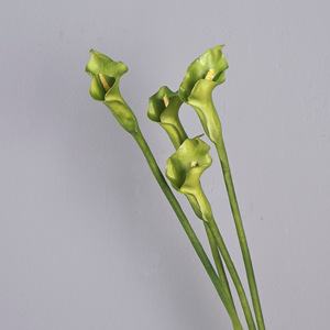 Flores Artificiales de Lirio Calla Meng Jie, Flores de Plástico en Jarrón, Decoración para Bodas y Hogar, Naranja, Borgoña, Morado, Verde - Product Image 3
