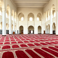 Tapis de prière moderne hydrofuge à motif arqué pour mosquée, anti-salissure, lavable, à poils ras, pour usage domestique, options de couleurs vert, rouge, bleu