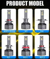 Ampoules de phare LED G8S 160W H1 H3 H4 H7 H11 9005 9006 avec logo laser, puces 3570, deux tubes en cuivre, luminosité extrême 6000K 24V