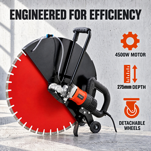 Machine à rainurer et à découper le béton électrique sans balais professionnelle, haute performance, 2300 tr/min, 4500 W - Product Image 6