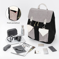 Sac à dos unisexe personnalisé rétro géométrique en toile légère, résistant à l'usure, pour voyage et ordinateur portable, grande capacité