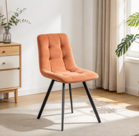 Chaise d'appoint en tissu, design mince, pieds en métal noir, siège ergonomique confortable, pour cuisine et appartement