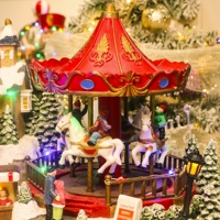 Manège de Noël en résine de haute qualité OEM, décorations de Noël pour la maison, manège mobile de fête foraine, décorations de Noël musicales