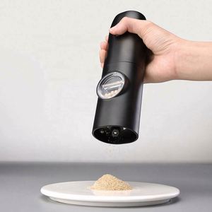 One Hand Operation Adjustable Coarseness Electric Rechargeable Salt and <b>Pepper</b> <b>Grinder</b> Mill Set with LED Light - Product Image 3