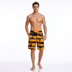 <b>Men's</b> Blue Shorts Quick Dry Drawstring Casual Swim <b>Trunks</b> with Pockets Mid Waist Woven Polyester - Product Image 1