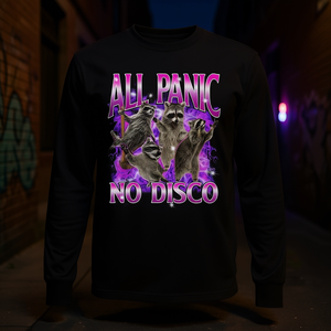 T-shirt à manches longues All Panic No Disco Raccoon Meme - Product Image 3