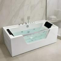 Baignoire Spa 2 Personnes en Acrylique Blanc COMO avec Jets Hydromassants, Drain et Robinet Inclus pour Utilisation Intérieure ou Hôtels