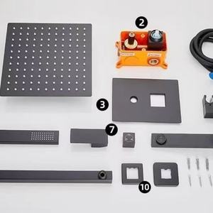 Système de douche à pluie à double tête, mitigeur thermostatique encastré avec jet doux et puissant, ensemble de douches de salle de bain en laiton - Product Image 5