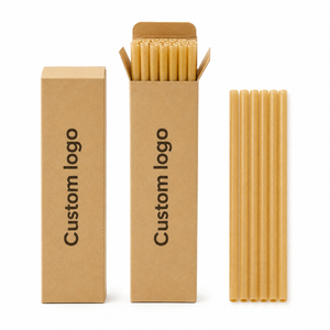 Custom Logo Printed <b>Drinking</b> <b>Straws</b> 100% Sugarcane Bagasse Fiber Straight <b>Straw</b> <b>For</b> Iced Beverages Catering - Product Image 2
