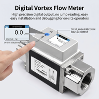Flowmeter Vortex RS485 dan Modbus untuk Perlindungan Lingkungan Bertekanan Rendah, Flowmeter Tampilan Digital AFD4