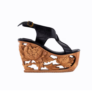 <span class=keywords><strong>Sandali</strong></span> <span class=keywords><strong>con</strong></span> <span class=keywords><strong>Tacco</strong></span> in Legno Artigianali in Vera Pelle Personalizzabili per Donne - Product Image 1
