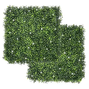 Wholesale Decorative Artificial Green Wall Boxwood Hedge Panels Outdoor Artificial Foliage For Wall Decoration