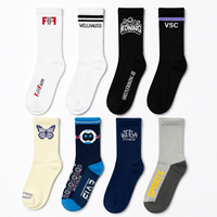 Chaussettes de sport classiques épaisses en coton personnalisées pour hommes, chaussettes blanches pour hommes avec logo personnalisé, mode sportive tendance
