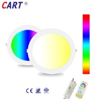 Plafonnier LED encastré rond ultra-mince RGBCCT dimmable en aluminium DC24V, fourni par l'usine