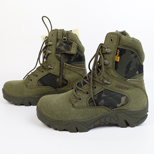 Bottes tactiques Delta DF22 pour hommes, hautes, vert olive, en tissu Oxford imperméable, pour le camping, la randonnée et toutes les saisons. - Product Image 2